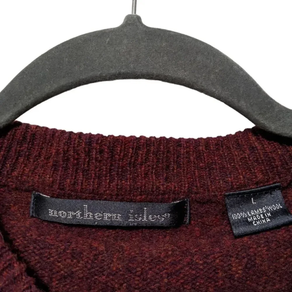 NORTHERN ISLES 100% Lambswool Crew Neck Sweater L